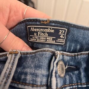 Abercrombie & Fitch High Rise Super Skinny Jeans - Denim Blue
